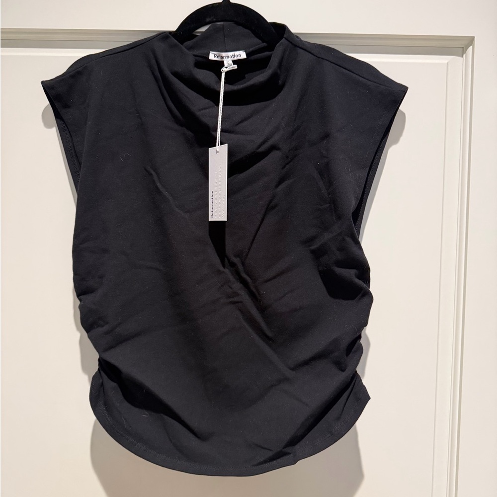 NWT Reformation Lindy Top - Black - Size XL - Picture 2 of 8